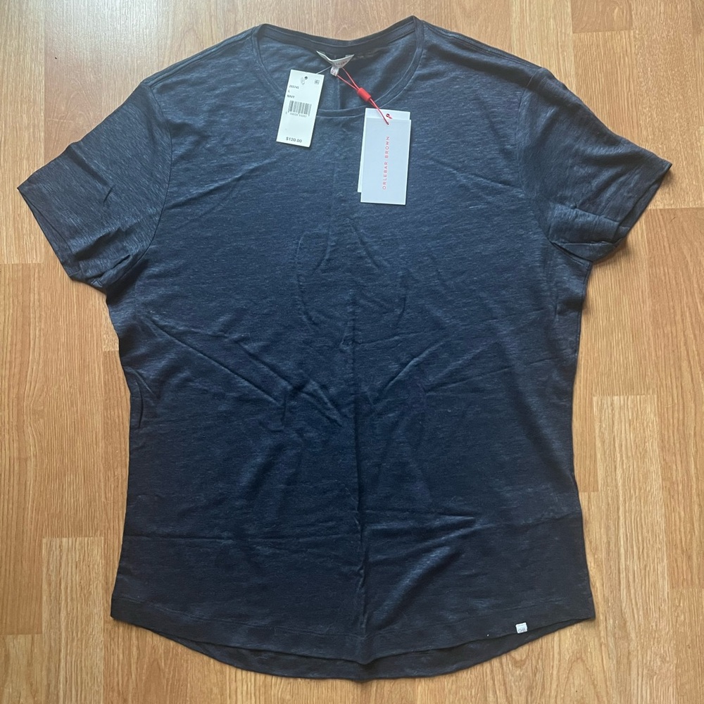 NWT Orlebar Brown Linin shirt- Navy